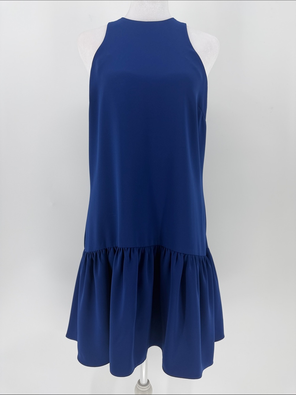 Amanda‎ Uprichard Cobalt Blue Drop Waist Ruffle Mini Dress Size Small